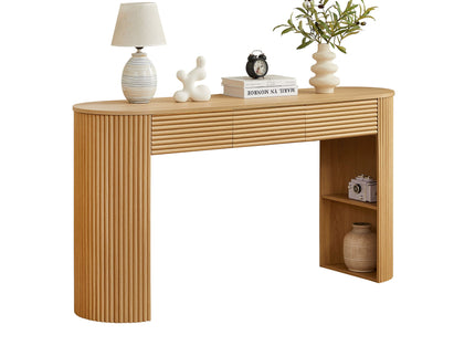 Retro Console Table With Storage, 3 Drawers