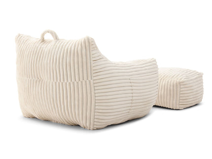 Giant Bean Bag Chair With Armrests And Footstool