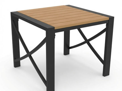 Square Outdoor Patio End Table - Black