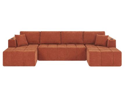 U - Shaped Sectional Sofa, Cup Holders & Side Pockets For Living Room