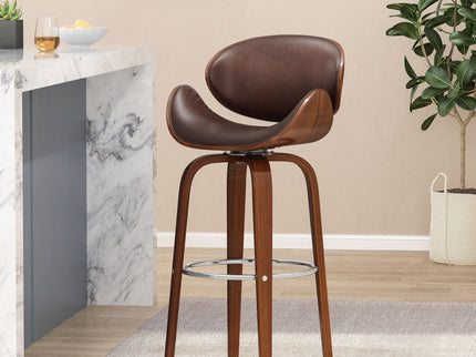 Lumos - Mid Century Modern Upholstered Swivel Barstool