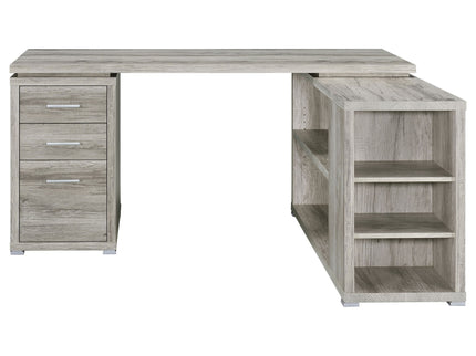 Tona - L-Shape Computer Desk With 3 Drawers And 5 Shelves