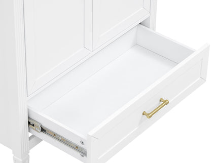 Elegant Fluted Bathroom Vanity With Sink, Soft Close Doors & Drawer
