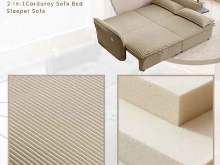 2 In 1 Convertible Sofa Bed, Multi Functional Living Room Furniture
