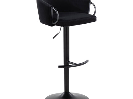Claire - Contemporary Adjustable Barstool With Swivel With Rounded T Footrest (Set of 2)