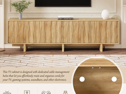 Retro Style TV Stand With Wavy Door