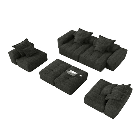 Modern Oversized Diy Combination Modular Sectional Sofa With Pillows