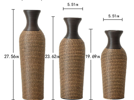 Classic And Neat Floor Vase, High Independent Flower Stand (Set of 3)