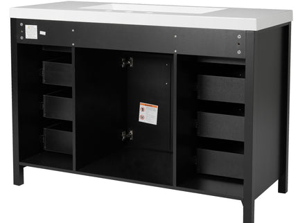 Bathroom Vanity With Sink, 2 Doors 8 Drawers, Soft Close System, Classic Design