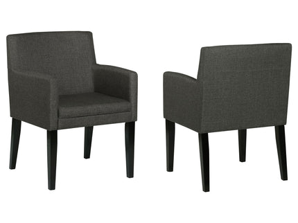 Yorkshire - Upholstered Dining Arm Chair With Cushioned Arms (Set of 2) - Gray