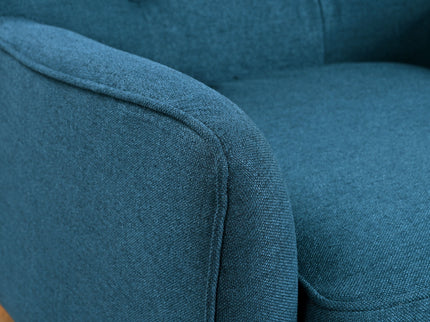 Modern Arm Chair With Tufted Back And Wooden Legs
