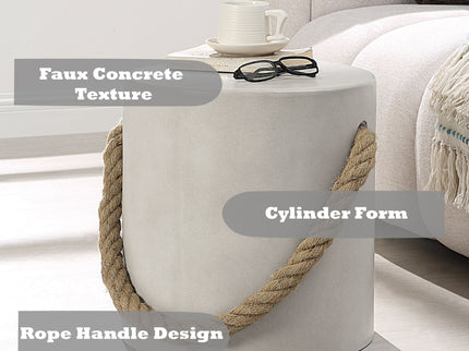 Gene - Fiber Concrete Accent Table - Gray