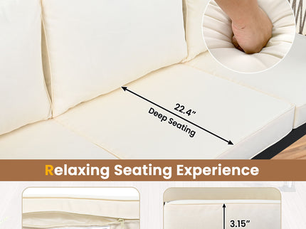 4 Pieces Outdoor Sectional Sofa Set 5 Person Patio Seating Group Outdoor Conversation Set With Cushions And A Coffee Table For Patios