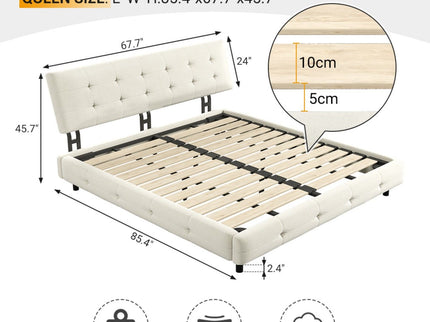 Tufted Headboard With Extra-Large Ultra-Soft Cloud Pillow Design