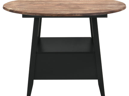 Arunda Yukon - Round Counter Height Dining Table With Pedestal Base And Built In Drawer - Oak
