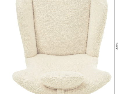 Rocking Chair Nursery, Teddy Upholstered Rocker Glider Chair With High Backrest, Adjustable Headrest & Pocket, Comfy Glider Chair For Nursery, Bedroom, Living Room, Offices, Rubber Wood