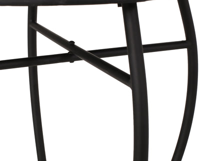 Outdoor Side Table With Tile Mosaic Table Top - Black