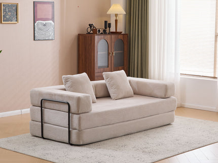 Floor Couch, Convertible Floor Sofa Bed With Pillow Back Support Armrest