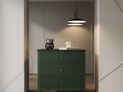 Fluted 3 Drawer Nightstand With Soft Close Slides
