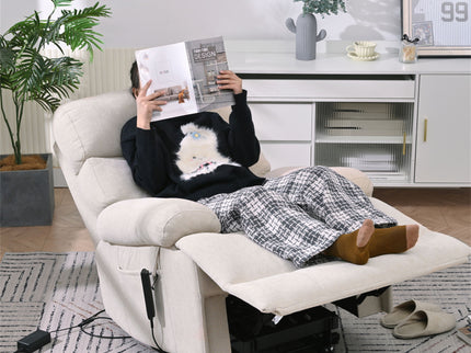 Oversized Power Lift Recliner Chai With Remote Control, Side Pocket, Spacious Seat