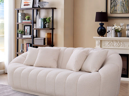 Maximilian - Modern Japandi Style Tight Back Boucle Couches