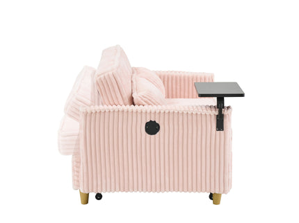 Pull Out Sofa With Movable Tabletop And USB Ports