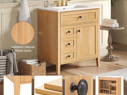 Bathroom Vanity With Sink, Soft Closing Cabinet