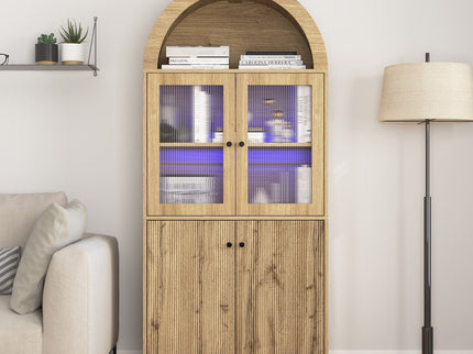 Modern Tech Inspired Dome Cabinet With LED Lighting