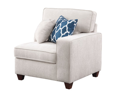Rene - Sectional Sofa With Ottoman - Beige