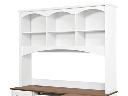 Space Saving L-Shaped Computer Desk With Keyboard Tray & Charging Stations