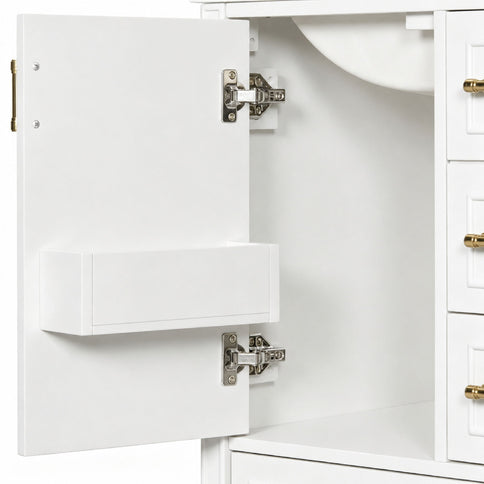 Modern Bathroom Vanity With Sink, Soft Close Doors, 3 Drawers