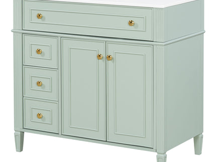 Bathroom Vanity With Sink, 3 Drawers & 2 Soft-Close Doors