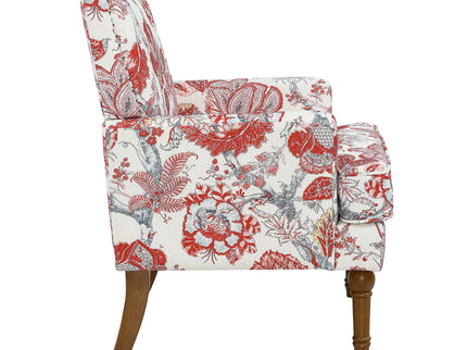 Floral Accent Armchair With Nailhead Trim