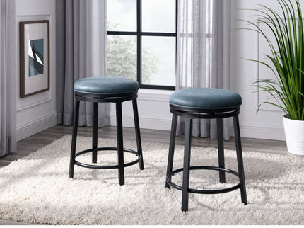 Swivel Bar Stools, Counter Height (Set of 2) - Blue