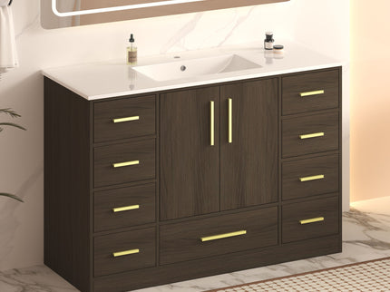 Bathroom Vanity With Abundant Storage 2 Soft Close Doors And 9 Drawers