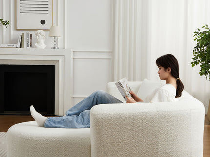 L - Shape Boneless Cloud Couch With 2 Throw Pillows For Living Room