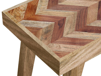 Artisan - Handcrafted Mango Wood Bench Rustic Boho Style - Natural