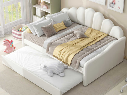 Upholstery Daybed Frame With Shell Shaped Backrest