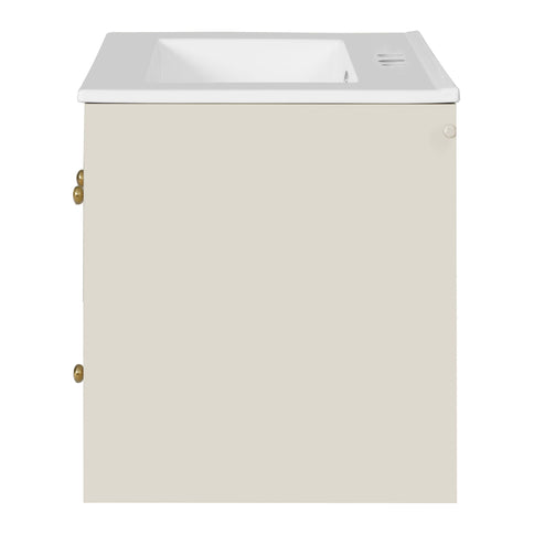 Wall-Mounted Bathroom Vanity Set With Sink, 2 Drawers And Soft-Close Door