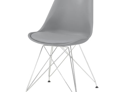 Padded Side Chair And Soft Upholstered Seat (Set of 2) - Gray
