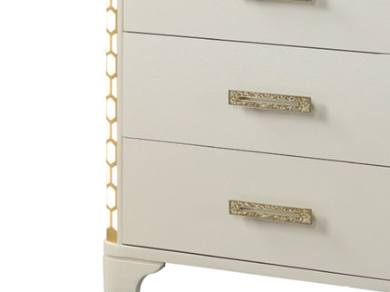 Jasmine - 5 Drawer Chest With Side LED Lightning - Beige