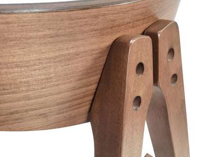Mid Century Modern Counter Stool With V Shape Frame And Upholstered Seating