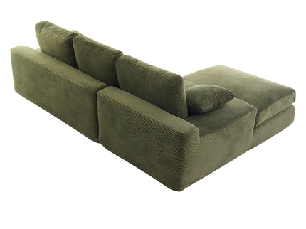 Compressed Sofa With 3 Back Cushions, 2 Throw Pillows