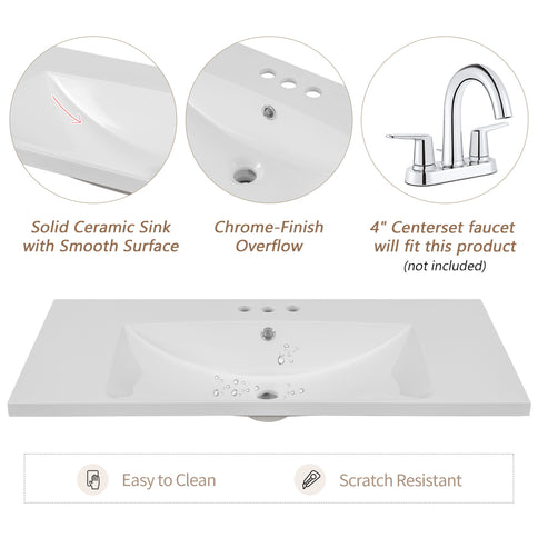 Modern Bathroom Vanity With Sink Combo, 6 Drawers And 1 Cabinet