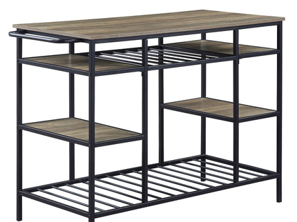 Lona - Kitchen Island - Rustic Oak / Black