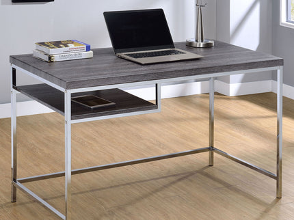 Rectangular Writing Desk, Compact Size For Home Office - Gray