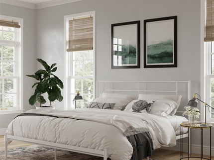 Praxis - King Bed With Simple Headboard - White