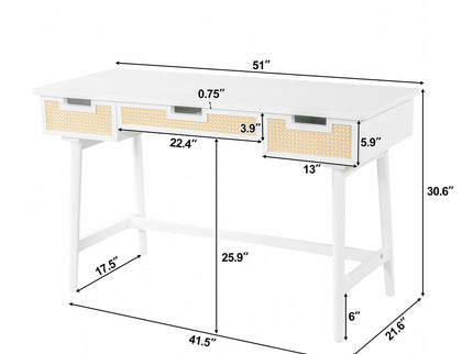 Writing Desk With 3 Drawers For Living Room