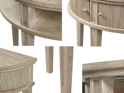 Vintage Inspired Storage Console Table With Fluted Doors