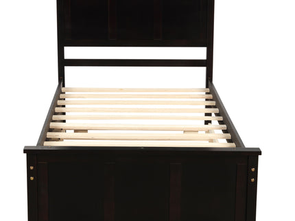 Platform Storage Bed With 2 Wheel Base Drawers